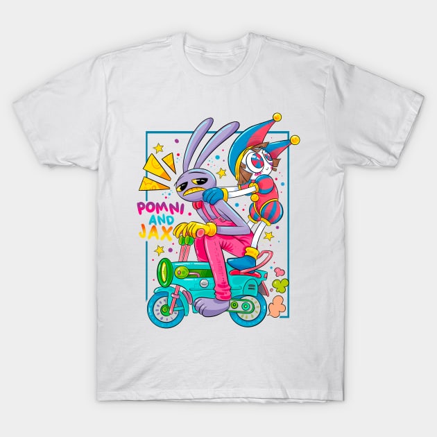 Pomni and jax The amazing digital circus T-Shirt by Draw For Fun 